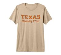 Texas Howdy Y'all. Varsity Collegiate Funny T-Shirt Haut de Gamme