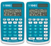 Texas Instruments TI-106 II - Calculatrice Scientifique Solaire, Une Calculatrice de Poche Durable et Facile à Utiliser avec Quatre opérations arithmétiques de Base, en/GR/DE/FR (Lot de 2)