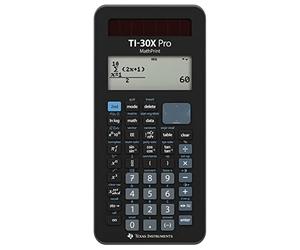 Texas Instruments TI-30X Pro MathPrint - Calculatrice Scientifique Non programmable, écran Haute résolution 4 Lignes, Alimentation Solaire et Pile, statistiques, Matrices et vecteurs, Noire