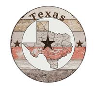 Texas Lone' Star Home Map Country Plaque en métal pour extérieur rustique Panneau d'extérieur Texas Love Cowgirl Cowboy Man Décoration de garage pour porche, jardin intérieur 30,5 x 30,5 cm Rond