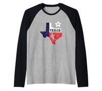 Texas Lone Star State Chevalet Vintage Cowboy et Rodeo Fan Manche Raglan