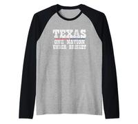 Texas One Nation Under Brisket BBQ - Barbecue Amusant Texas Manche Raglan