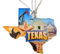 Texas Ornement de Nol Dcoration Acrylique Arbre de Nol Lone Star State Shape Souvenir Dcoration de vacances Fabriqu aux tats-Unis
