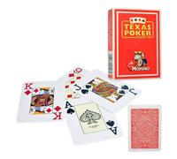 Modiano 300546 Cartes Texas Poker Jumbo en PVC Rouge