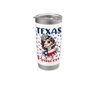 Texas Princess Dab Dance Drapeau du Texas pour Filles Gobelet isotherme en acier inoxydable double paroi