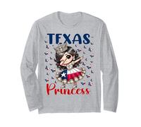 Texas Princess Dab Dance Drapeau du Texas pour Filles Manche Longue