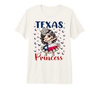 Texas Princess Dab Dance Drapeau du Texas pour Filles T-Shirt Haut de Gamme