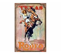 Texas Rodeo Décoration murale affiche en métal 20,3 x 30,5 cm