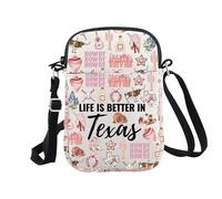 Texas Souvenirs Gifts Life is Better in Texas Trousse de maquillage pour femme, In Texas Cr EU, Trousse à cosmétiques avec impression