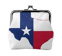 Texas State Flag Map Print Petit kit de voyage Portefeuille Pochette compacte pour camping, aventures et excursions de pêche, noir, One Size, Art déco