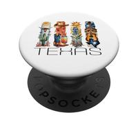 Texas, Style Aquarelle, icônes du Texas, t-Shirt d'État PopSockets PopGrip Adhésif