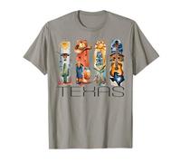 Texas, Style Aquarelle, icônes du Texas, t-Shirt d'État T-Shirt