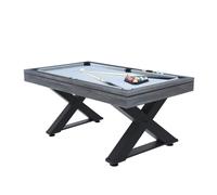 Table multi-jeux en bois gris ping-pong et billard TEXAS