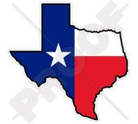 Texas Texan Carte-Drapeau d'État, États-Unis Amérique, 112mm Vinyl Sticker, Autocollant