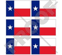 Texas Texan Drapeau d'État, États-Unis Amérique, 40mm Vinyle Autocollants, x6 Stickers
