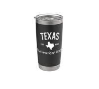 Texas the Lone Star State Western Rodeo Est 1845 Cowboy Gobelet isotherme en acier inoxydable double paroi