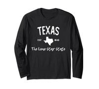 Texas The Lone Star State Western Rodeo Est 1845 Cowboy Manche Longue