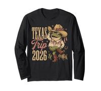 Texas Trip 2026 Cowboy Grenouille Western Vacation Souvenir Manche Longue