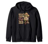 Texas Trip 2026 Cowboy Grenouille Western Vacation Souvenir Sweat à Capuche