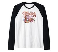 Texas Western Cowgirl Southern State Pride Cute Texas Manche Raglan