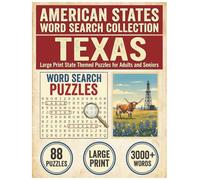 Texas Word Search Puzzle Book: Large Print State Themed Puzzles for Adults and Seniors: Explore Local Cities, History, Facts and Local Heroes with Alphabetical Word Lists
