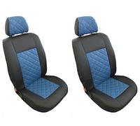 Texmar Housses de siège avant 1 + 1 conçues pour s'adapter à Ford Transit MK7 MK8 Custom Blue Eco Cuir
