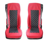 TEXMAR Housses de siège de camion conçues pour s'adapter à DAF XF, CF 106 EURO6 en cuir écologique noir et rouge