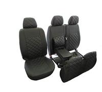Texmar Housses de siège en cuir écologique 2 + 1 pour Mercedes Sprinter Craft 2006-2018 Noir
