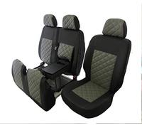 Texmar Housses de siège en Cuir écologique pour Mercedes Sprinter 2006-2018, VW Crafter 2006-2018 à Gauche Noir/Gris