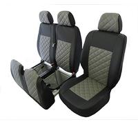 Texmar Housses de siège en Cuir Grise pour Mercedes Vito Cargo 2004-2015 pour Conduite à Gauche ou à Droite Noir
