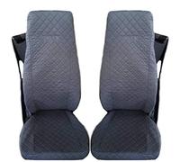 Texmar Lot de 2 housses de siège de camion en microfibre Kapitone pour Volvo FH3, FL, FE, FM 2002-2012 Gris