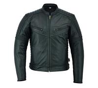 Texpeed Blouson de moto en cuir pour homme - Veste de moto de tourisme avec protection biker CE armor (EN 1621-1) Noir - 7XL