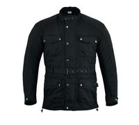 Texpeed Cirée imperméable veste homme homologué avec protection - Hiver longue blouson motard avec armure CE (EN 1621-1) Noir - XXL