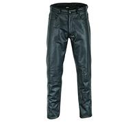 Texpeed pantalon cuir homme cuir véritable - Pantalon motard occasionnel moto - Noir - 5XL