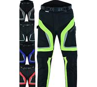 Texpeed Pantalon Moto Homme Homologué - Hiver/été Cordura Imperméable - Avec Armure CE Protection (EN 1621-1) Jaune Haute Visibilité - 6XL Taille/Longue Jambe