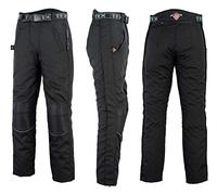 Texpeed surpantalon zippé de moto homme renforcé - Hiver/été Cordura Imperméable - Toutes Tailles - Avec armure CE Protection (EN 1621-1) - Noir - 2XL Taille/Jambe Longue