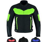 Texpeed Veste homme homologué avec protection - Cordura imperméable hiver/été court blouson courses motard avec armure CE (EN 1621-1) Jaune haute visibilité - S