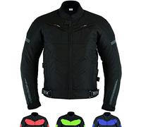 Texpeed Veste homme homologué avec protection - Cordura imperméable hiver/été court blouson courses motard avec armure CE (EN 1621-1) Noir - XL