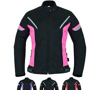 Texpeed Veste moto femme homologué - Manteau blouson en cordura textile imperméable pour femme avec armure de moto CE (EN 1621-1) Rose - XXL