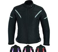 Texpeed Veste moto femme homologué - Manteau blouson en cordura textile imperméable pour femme avec armure de moto CE (EN 1621-1) Noir - XS