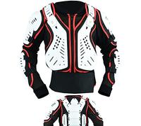 Texpeed - veste pour enfants - Veste de motocross avec protection dorsale pour activités sportives Enduro - protection de poitrine - Blanc - L