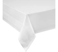 texpot 100% Coton damassé au mètre Blanc Largeur 180 cm Longueur au Choix avec 2 Bords en Atlas, Weiß, 180 x 420 cm