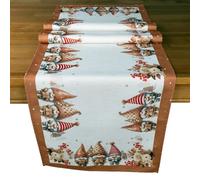 texpot Chemin de table - 40 x 140 cm - Motif lutin avec lurex - Chemin de table de Noël