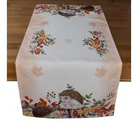 texpot Chemin de table - 40 x 90 cm - Motif imprimé hérisson - Automne
