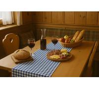 texpot Chemin de table de campagne 30 x 140 cm, carreaux rouges et blancs, 100% coton