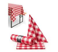 texpot Lot de 6 Serviettes de Table à Carreaux Rouges et Blancs - 20 mm - 100% Coton - Motif de la Ferme - 30 x 30 cm