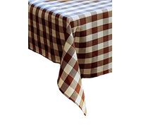 texpot Nappe 100 x 140 cm à Carreaux Marron et Blancs de 2 cm 100% Coton