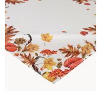 texpot Nappe 110 x 110 cm Motif feuilles d'automne Crème Blanc Beige Multicolore Imprimé
