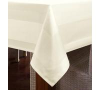 texpot Nappe 130 x 130 cm avec Bord en Atlas 100% Coton - Couleur Champagne - Lavable à 90 °C - Damassé