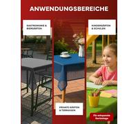 texpot Nappe 140 cm ronde bleue Nappe de jardin avec ourlet lavable Nappe de jardin balcon terrasse résistant aux intempéries